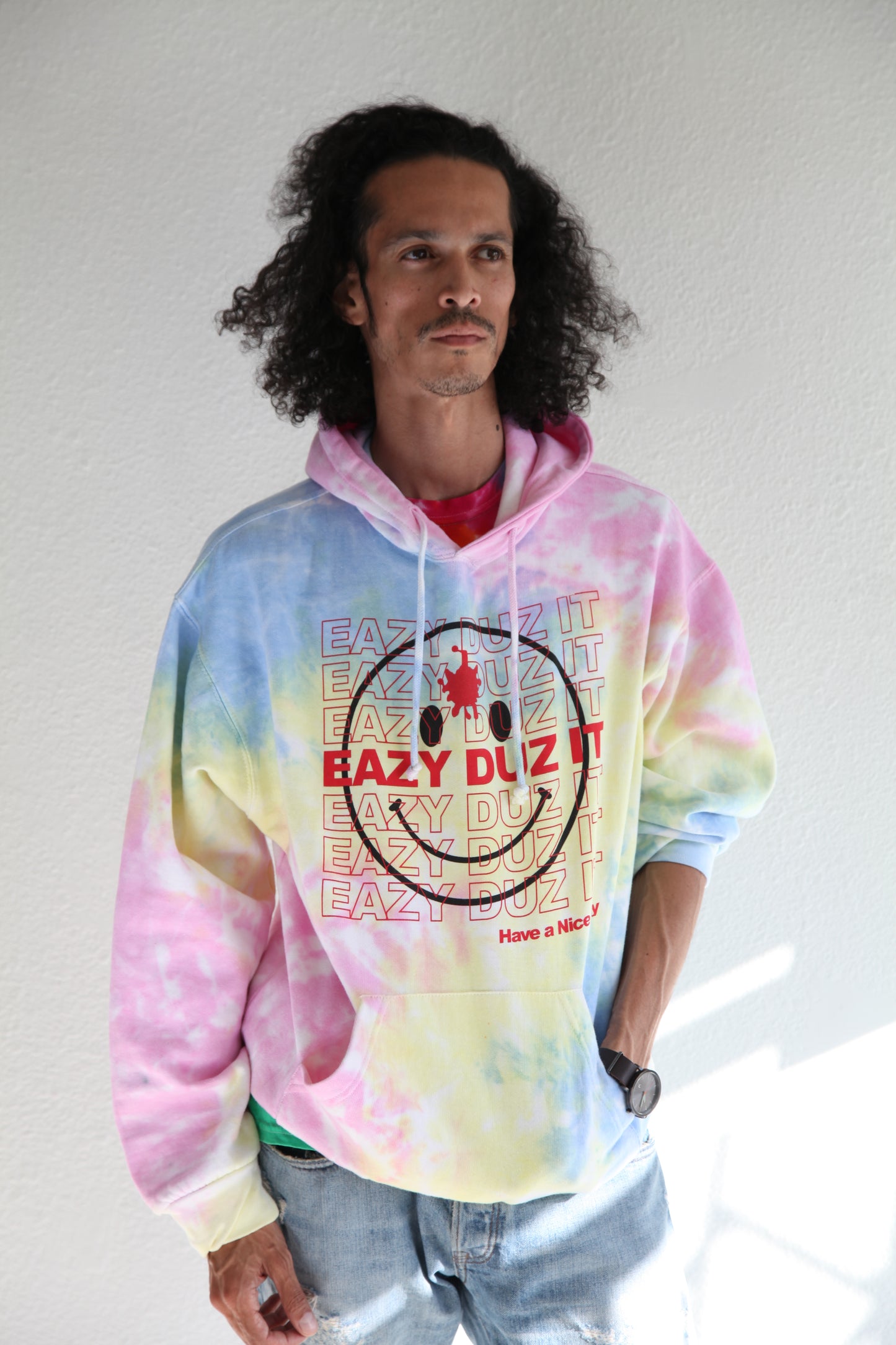 HAVE A NICE DAY TIE DYE HOODIE